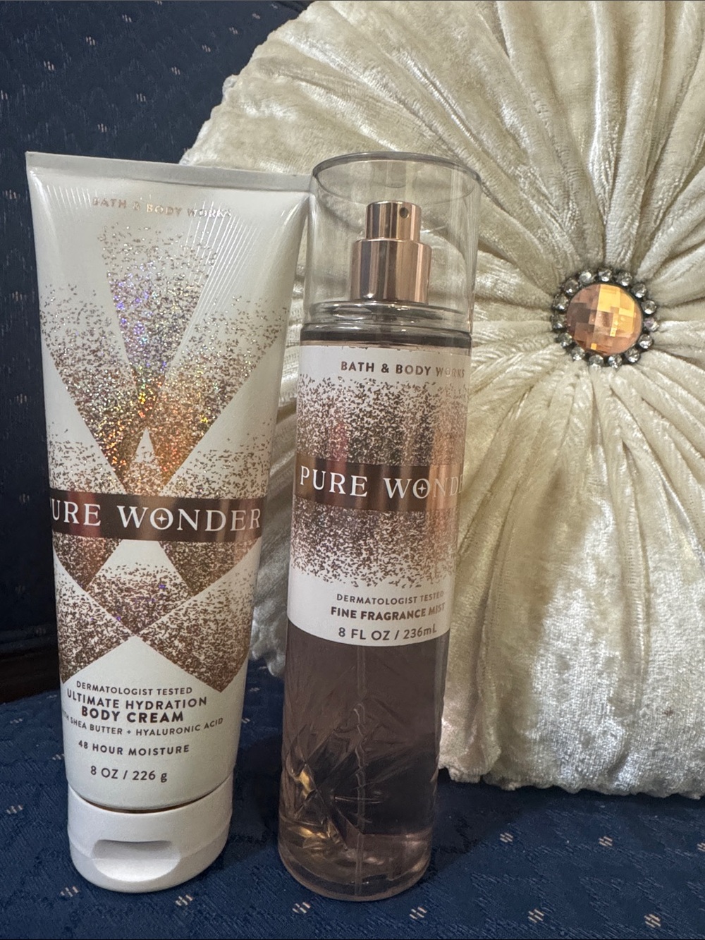 Bath & Body Works Pure Wonder Body Cream & Fragrance Mist - Rose Gold and Cream